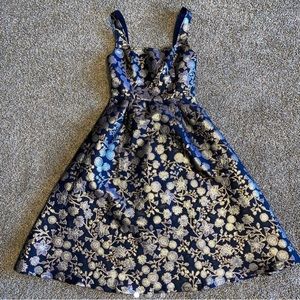 Shimmery floral evening dress